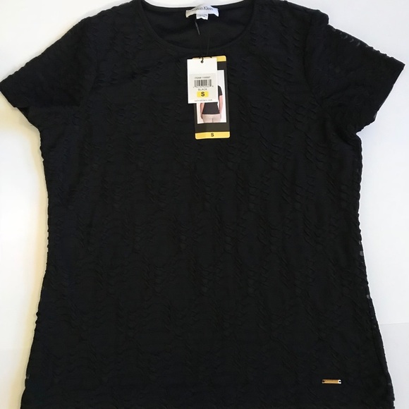 BOGO Calvin Klein Black Textured Shirt NWT - Picture 2 of 7